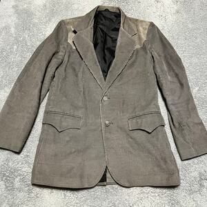 VTG Miller Stockman Western Blazer Mens 40 Long Gray Corduroy 2 Button Western